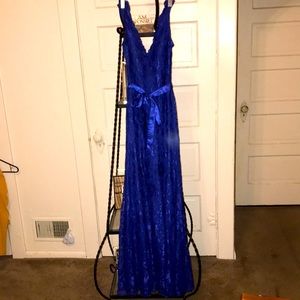 Blue mermaid lace gown